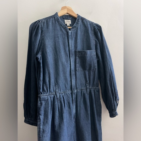 J. Crew Size 2 Puff-Sleeve Denim Jumpsuit, *Missing Belt - Picture 9 of 16